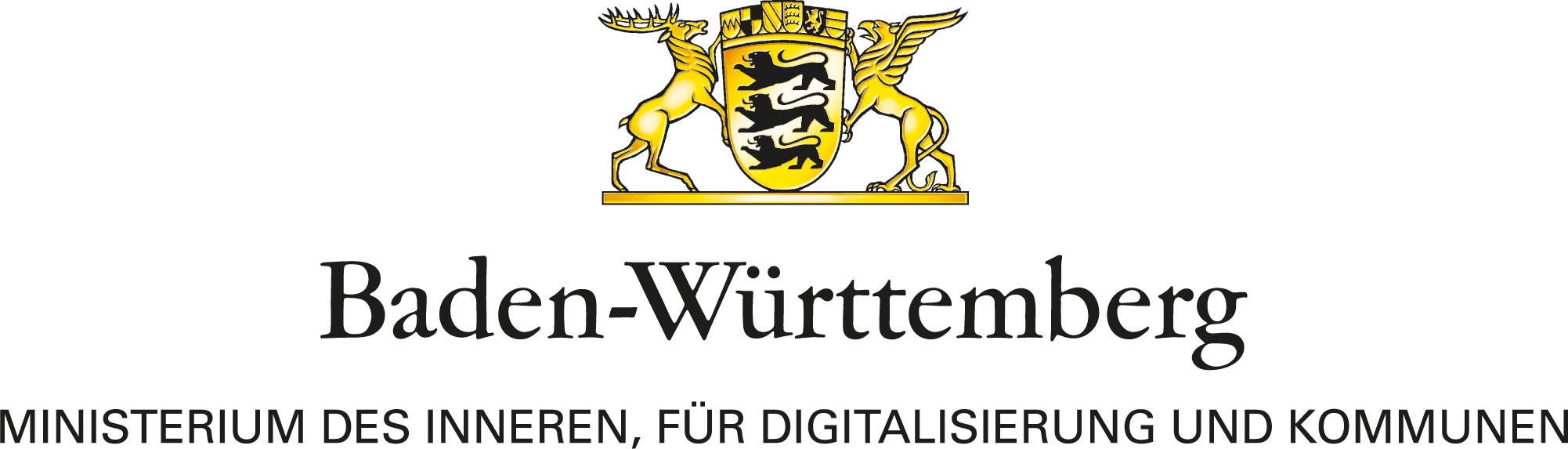 Logo des Ministerium des Inneren, für Digitalisierung und Kommunen mit goldenen Löwen